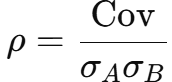 <p>Excel: <code>=CORREL(rA; rB)</code></p>