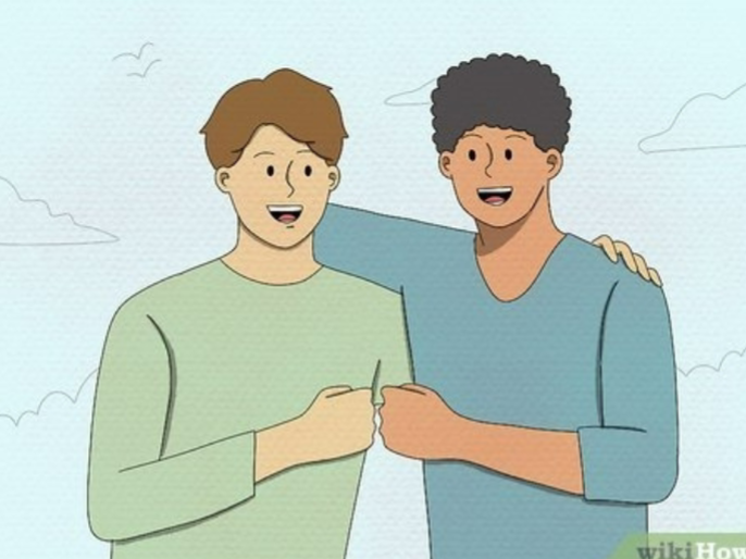 <p>to befriend someone</p>