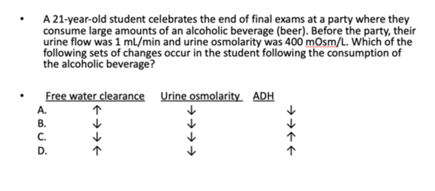 <p>A. 1 - ↑ 2 - ↓ 3 - ↓</p>