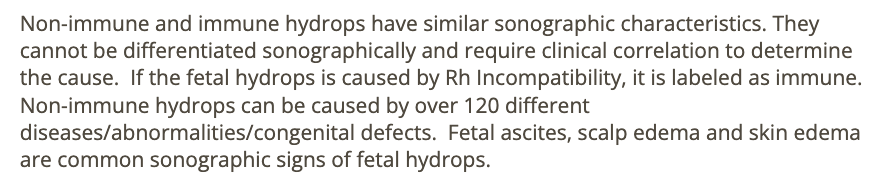 <p>a) Fetal ascites, scalp edema, and skin edema are common sonographic signs of fetal hydrops.</p>