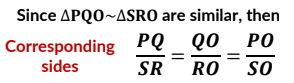 <p>Get the corresponding sides and divide, they should all equal to the same fraction which is their proportion ratio.</p>