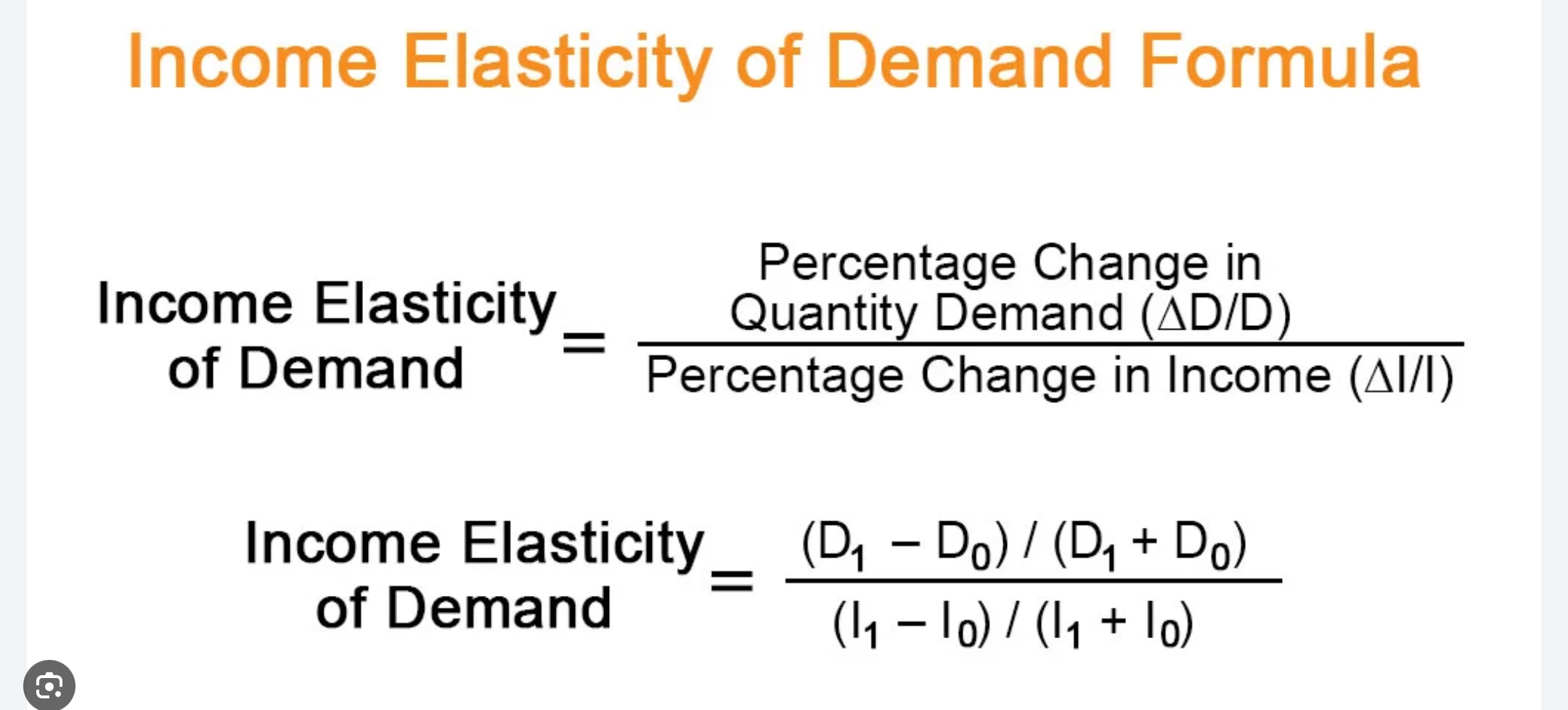 <p>This formula shows wether the good is inferior or normal. Ratio for normal goods is positive, inferior is negative. </p>