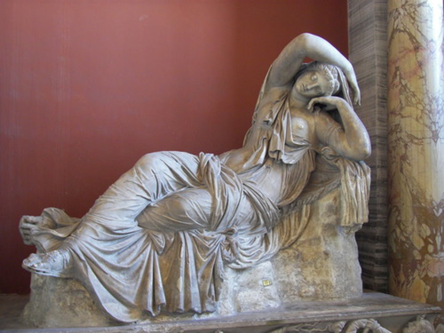 <p>Ariadne (?). Marble version, Vatican Museum, Vatican City. og ca. 3rd c. BCE</p>