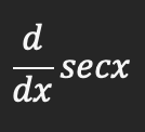 <p>Derivative of secx</p>