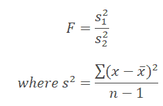 <p>-when you're comparing <strong>two variances</strong> (or standard deviations) from independent samples.</p>