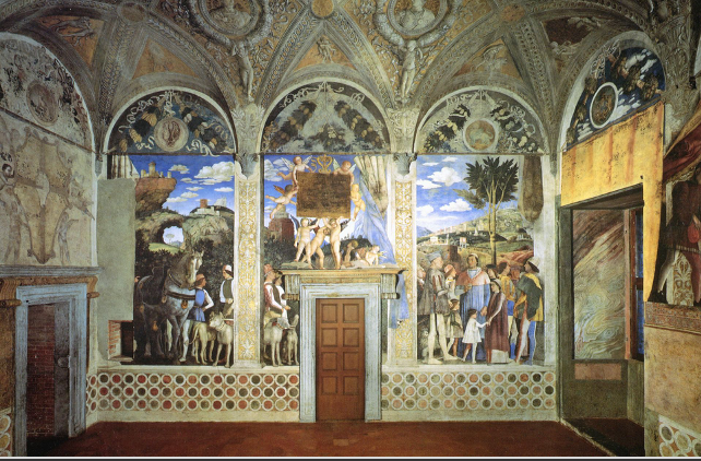 <p>West wall of Camera Picta (Camera degli Sposi)</p>