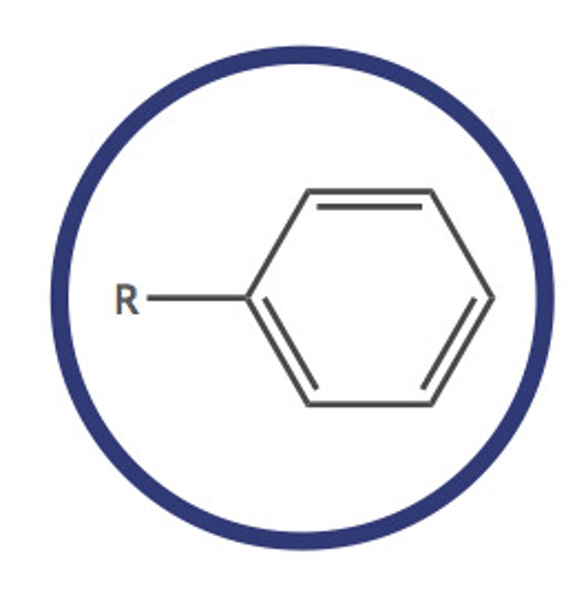 <p>hydrocarbon with alternating double and single bonds between carbon atoms forming rings</p>
