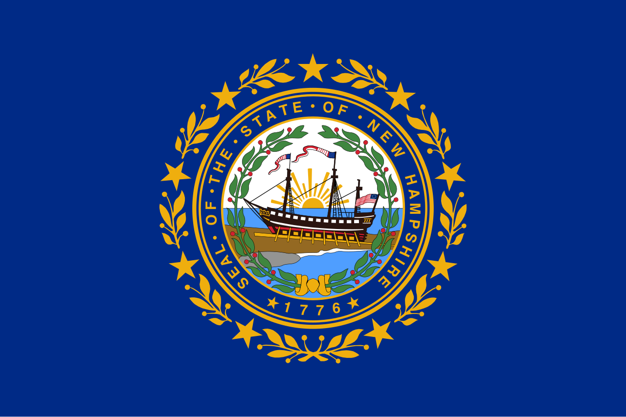 <p>Blue background with an emblem featuring a ship</p>