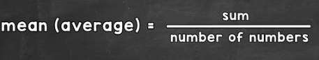 <p>sum/number of numbers</p>