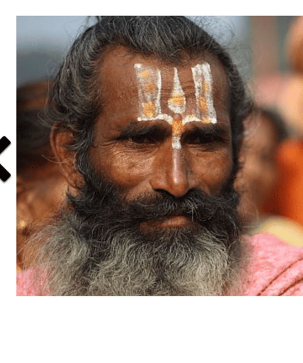 <p>Symbolic mark generally worn by men during religious rituals or when visiting the temple</p><p>Often indicated deity tradition</p>