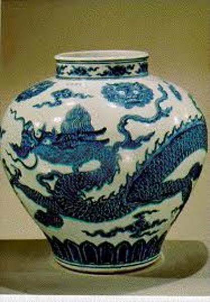 <p>thin, beautiful pottery invented in China; highly desired luxury good traded along the Silk Road and Indian Ocean trade networks</p>