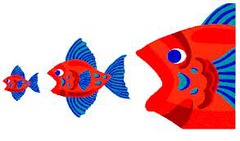An organism that eats secondary consumers;
The third trophic level of consumer in a food chain; 
A carnivore that eats other carnivores.
