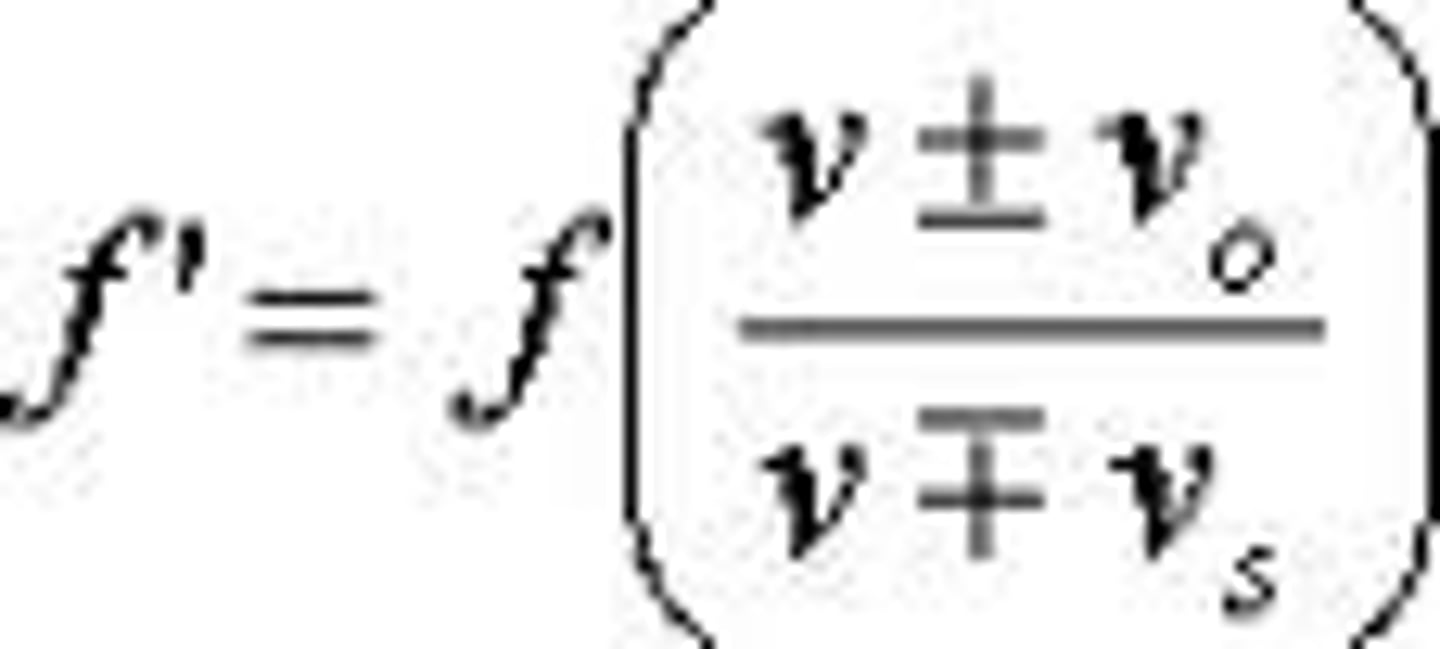 <p>Change in frequency and in wavelength of the wave as a result of relative motion of the source and the observer. In US imaging, the source can be considered to be the reflecting surface of the examined organ. The change in frequency can be attributed to the velocity of the moving source. Therefore by studying the change in frequency, the velocity of the surface can be measured as a function of time.</p>