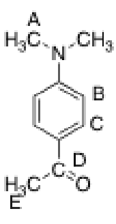 <p>Which of the protons in the following compound should appear at the highest chemical shift in 1H NMR?</p>