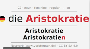 <p>eine Regierungsform, in der die Macht von einer privilegierten Elite ausgeübt wird, oft durch Geburt oder Besitz von Land. </p>
