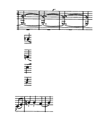 <p>G natural, suggests that the A major is a dominant (7th) preparation to return to D major (tonic key)</p><p>Neapolitan 6th 28<sup>3</sup> B<sup>b</sup> D F (strings)</p><p>Sustained pedal note in Horns 27-30</p>