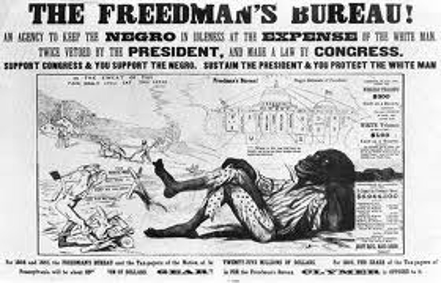 <p>In March 1865, an organization created at end of Civil War, which provided aid to the both black and whites in the South. It provided food, shelter, and medical aid for those made destitute by the Civil War. (p. 292)</p>
