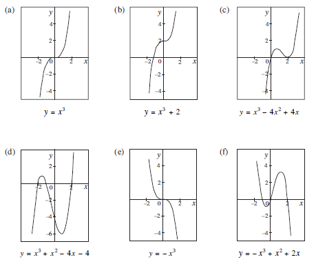 <p>Graphs with an x³ term</p>