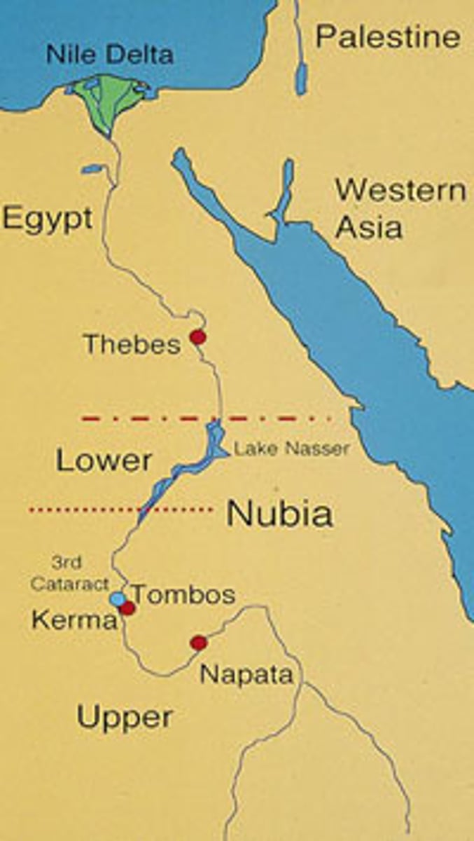 <p>A civilization to the south of Egypt in the Nile Valley, noted for development of an alphabetic writing system and a major iron working industry by 500 BCE</p>