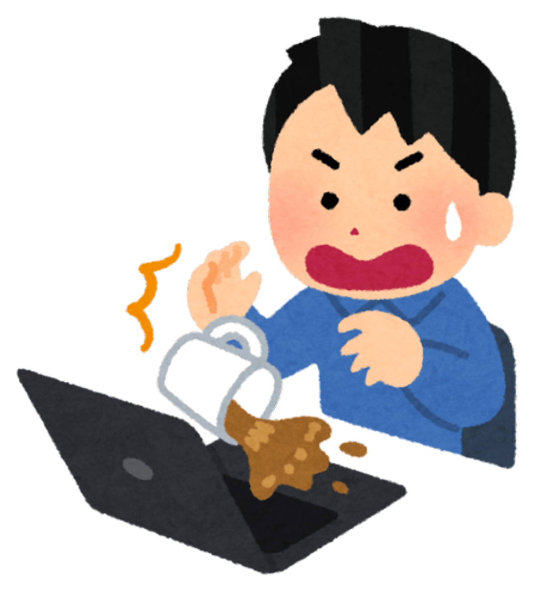 <p>to spill one's beverage</p>