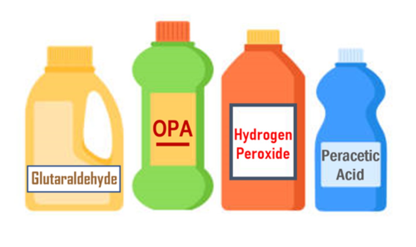<p>disinfectants that are used on critical &amp; semi-critical items (mechanical processing only), require regular MEC testing, &amp; are deactivated by organic materials; in some cases, HLDs can also be LCS (liquid chemical sterilants), providing sterilization if soak time is extended</p>