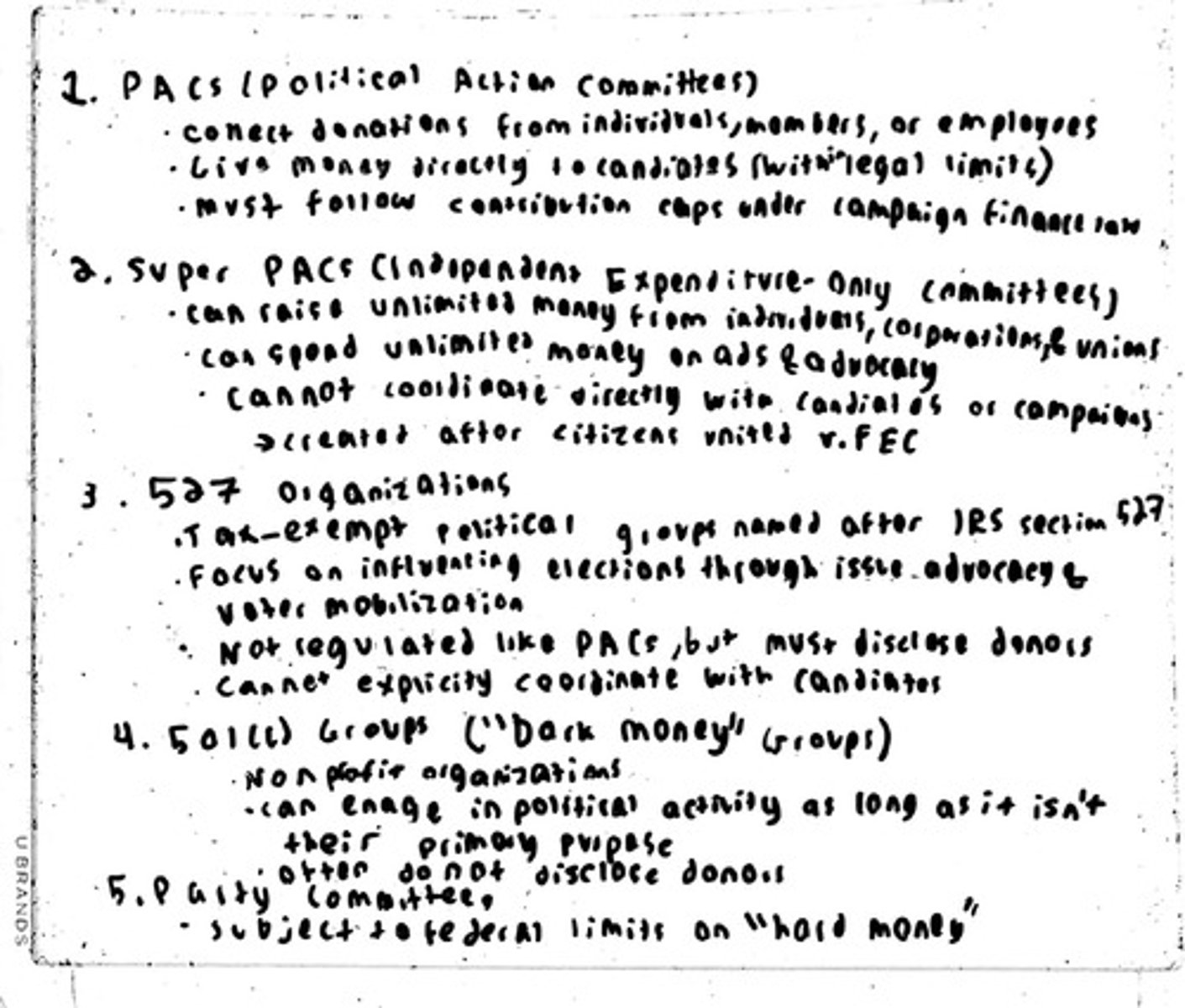 <p>Political spending where the donor is not disclosed.</p>