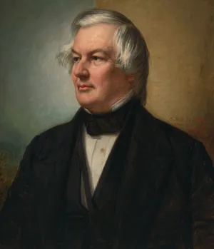 <p>13th U.S. President. 1850-1853. Whig. His <span>insistence on federal enforcement of the </span>Fugitive Slave Act<span> of 1850 </span>alienated<span> the North and led to the destruction of the </span>Whig Party</p>