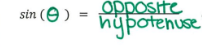 <p>opposite/hypotenuse</p>