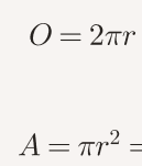 <p>En cirkel har radius = 4. Bestem omkreds og areal.</p>