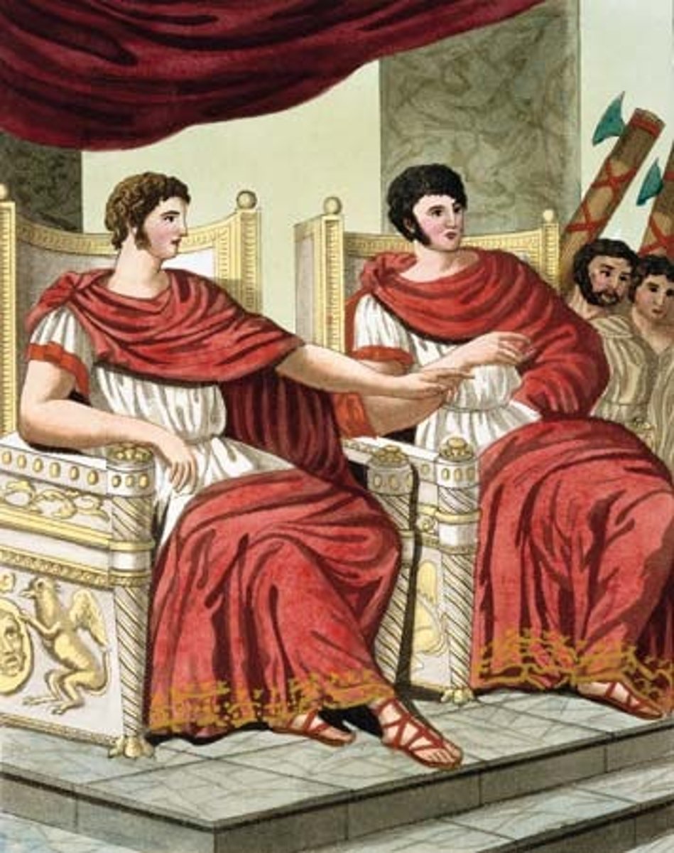 <p>Two officials from the patrician class were appointed each year of the Roman Republic to supervise the government and command the armies</p>