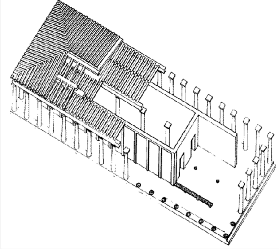 <p>the inner chamber of a Greek temple, typically housing the cult statue and considered the most sacred part of the structure. Example: Temple of Poseidon</p>