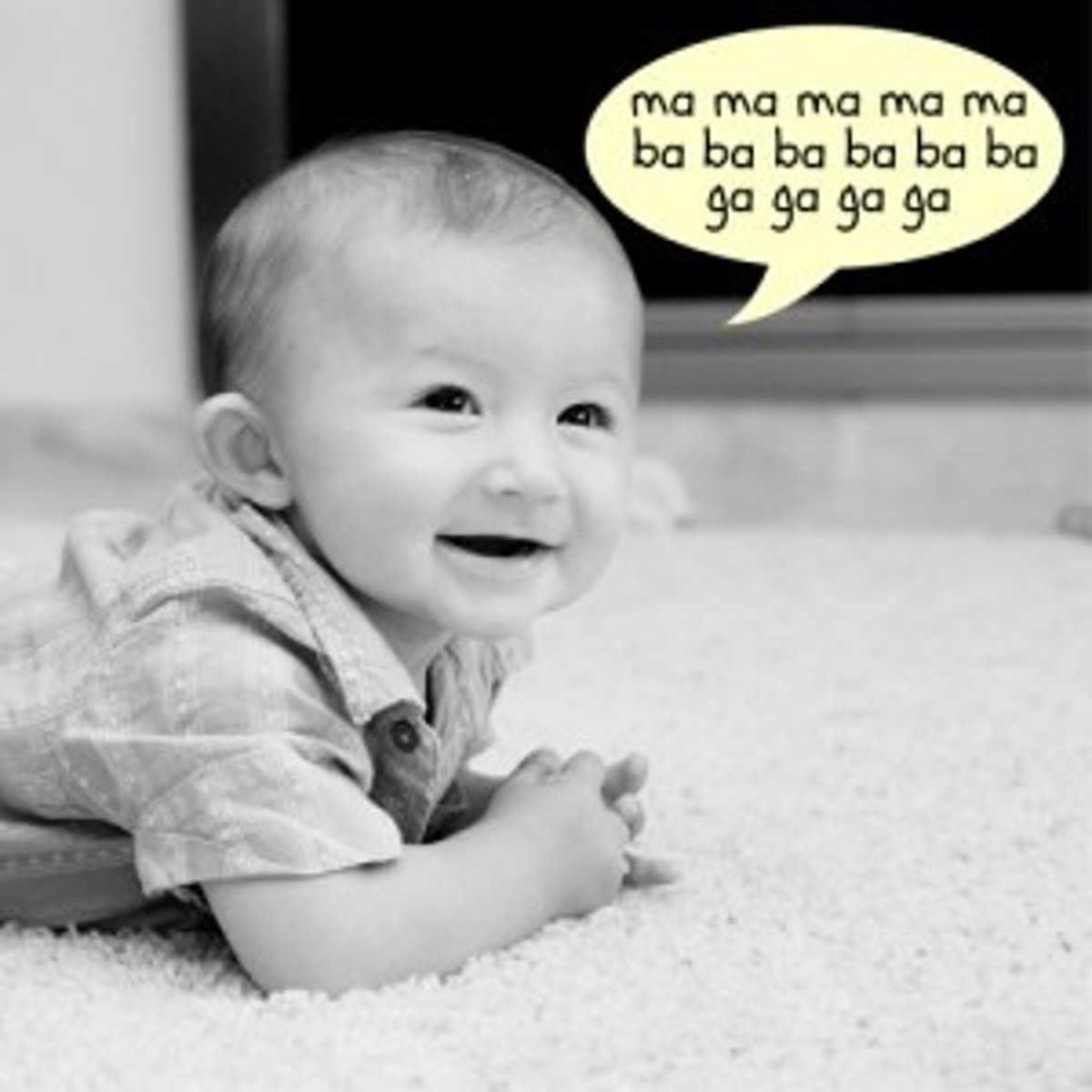 <p>pleasant vowel-like noises made by infants, beginning around 2 months of age</p>