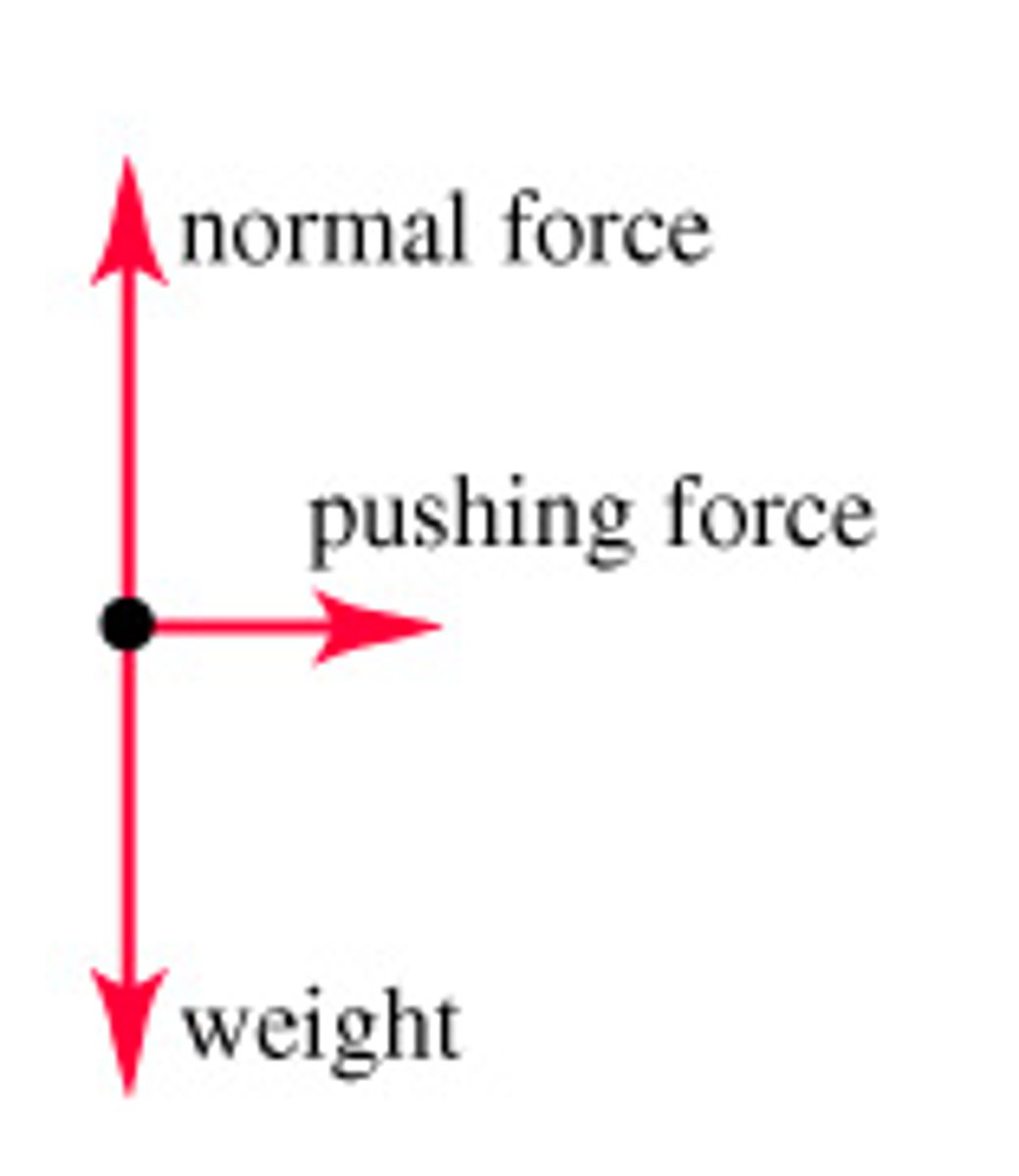 <p>A diagram showing all the forces acting on an object</p>