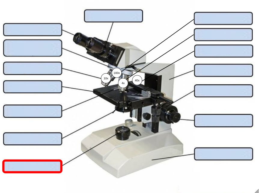 <p>Label the following microscope part.</p>
