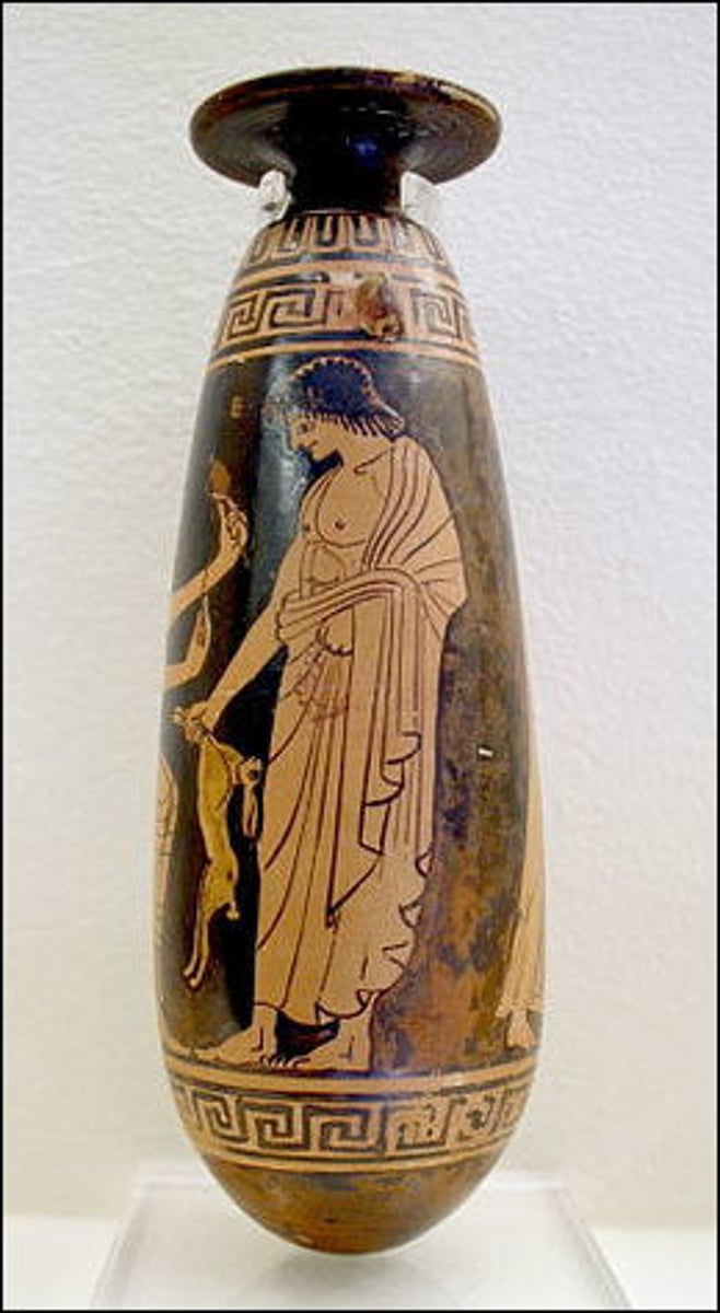 <p>A small vase used by women for perfume or oil storage.</p>
