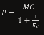 set above equation MR = MC and rearrange