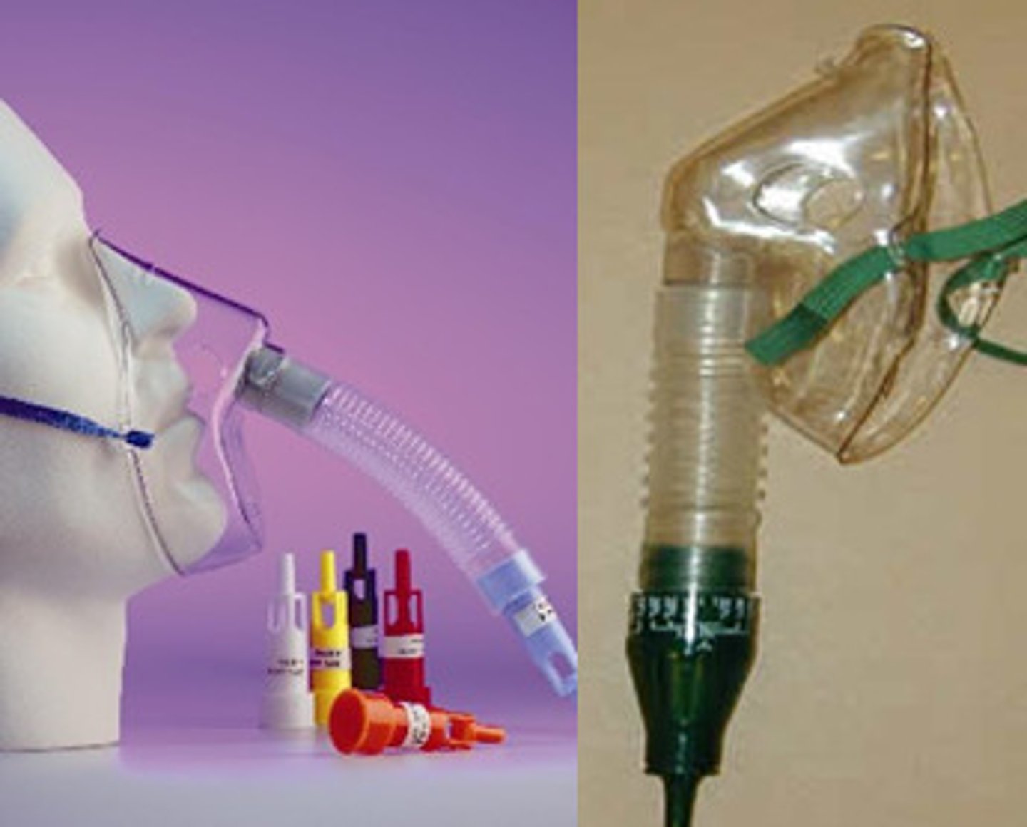 <p>- High flow system<br>- Delivers 24-50% oxygen <br>- 4-12 L/min<br>- most precise delivery system<br>The oxygen mixes with the air<br>Clients receive constant O2<br> concentration regardless of rate or depth of respirations</p>