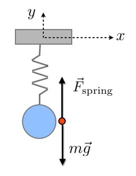 <p>Hooke's Law states that the <b>spring force</b> is directly proportional to the <b>displacement</b> of the mass from equilibrium.<br><br>Fs is directly proportional to x (when the graph of Fs vs. x looks like a straight line)<br><br>To see if a spring obeys Hooke's Law, you need to measure Fs and x for difference values of x and make a graph of Fs vs. x.<br><br>To measure Fs, you need to find the weight of the hanging mass (see the free body diagram). This is because the spring force Fs is equal to the weight of the mass.<br><br>To measure x, you can measure the length without any mass (L0) and subtract it from the length with the hanging mass (L), or x=L-L0.<br><br>If the graph looks like a straight line, then the spring obeys Hooke's Law and <br>Fs is proportional x.<br><br>Note: Not all springs or oscillators obey Hooke's Law. The ones that do obey this law have Simple Harmonic Motion. If you stretch a spring beyond a certain point, it loses its elasticity and cannot restore itself to equilibrium.</p>