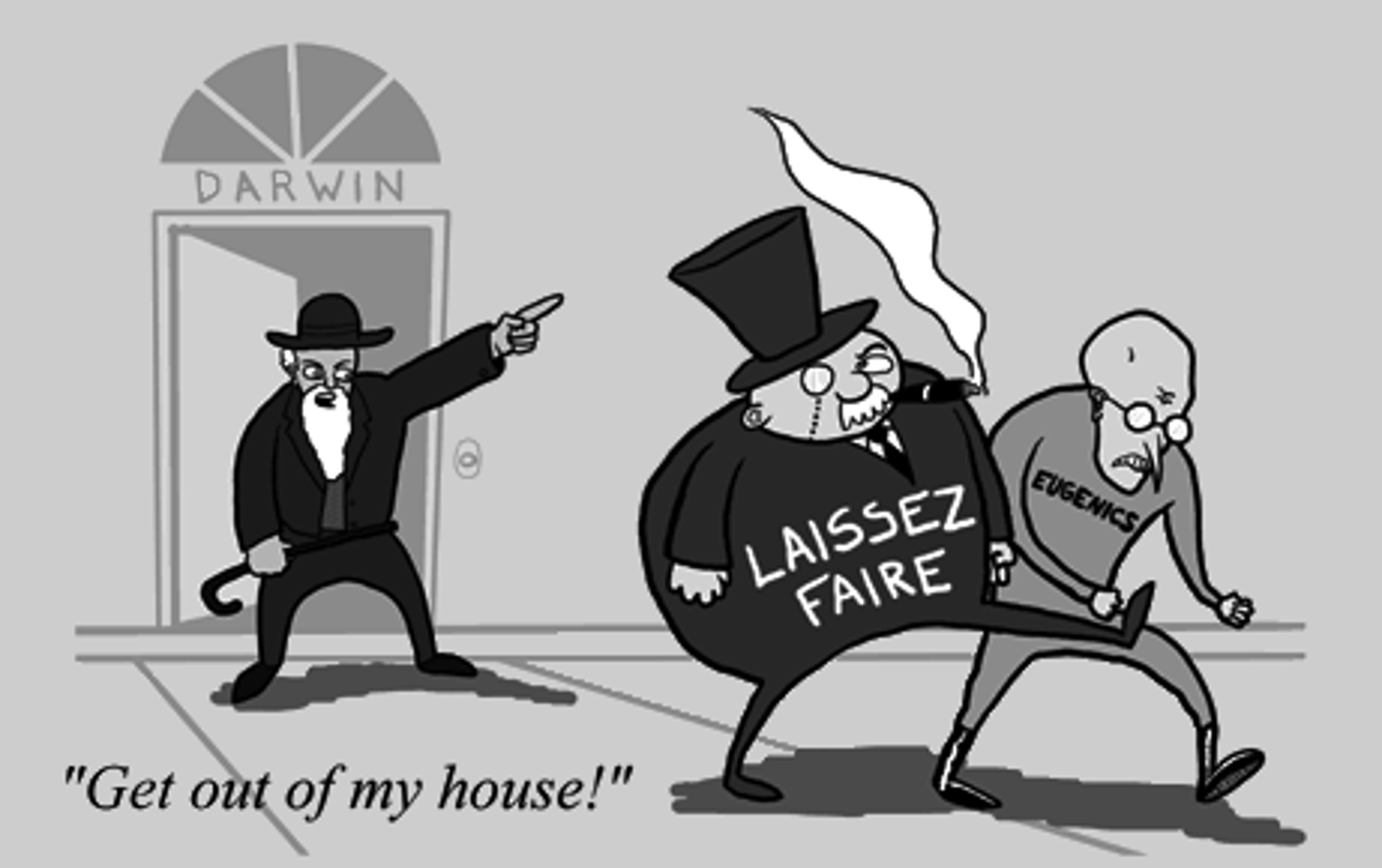 <p>Herbert Spencer's use of Darwin's theories to explain the evolution of human society. THIS theory justified the the efforts of millionaires and discouraged government interference in big business.</p>