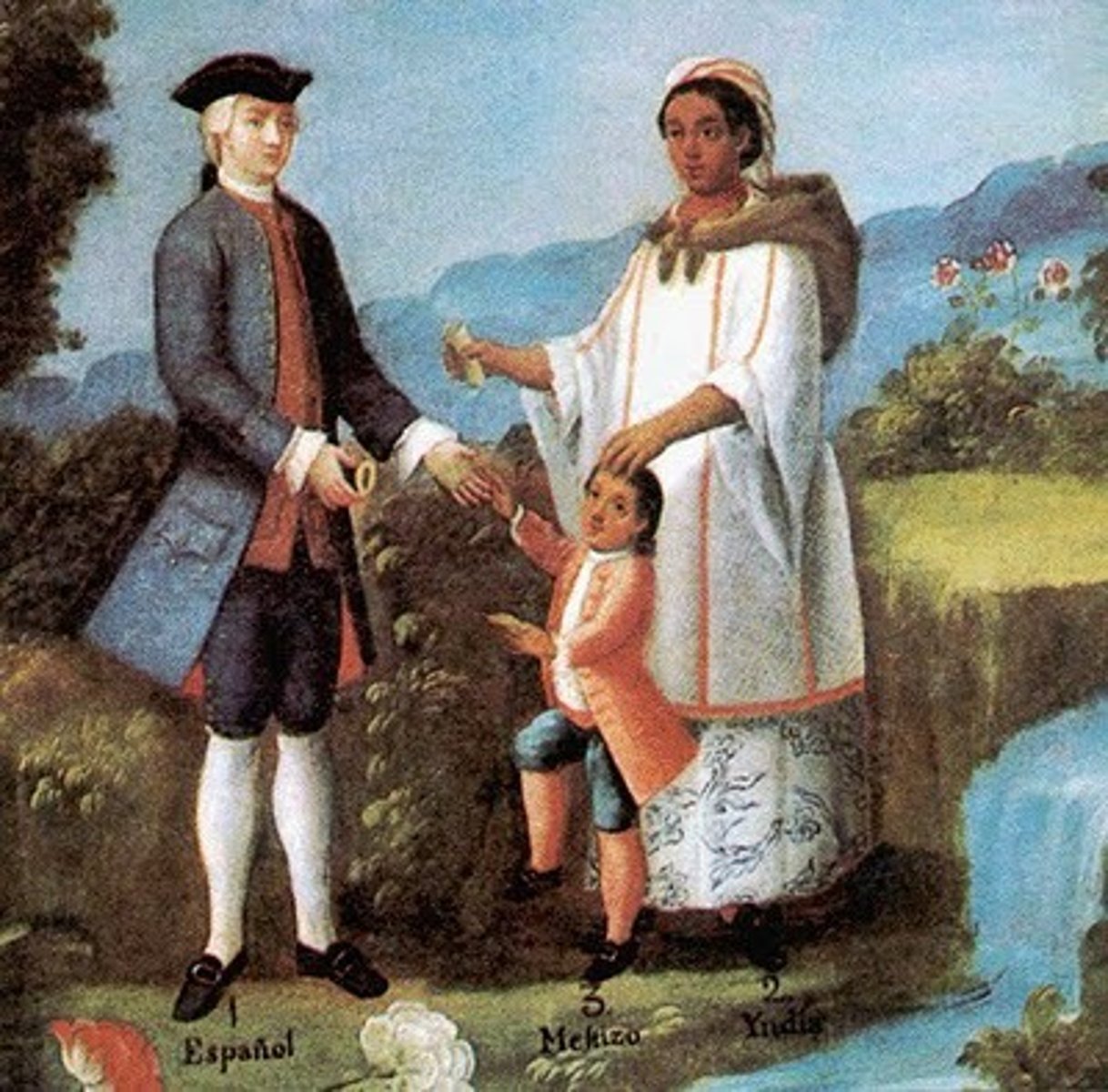 <p>A person of mixed Native American and European ancestry.</p>