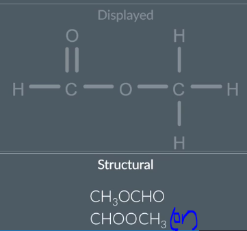 <p>Displayed→ Structural</p>