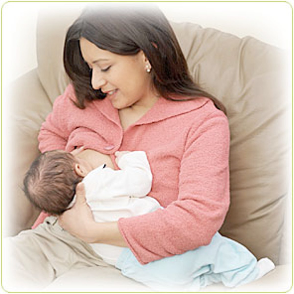 <p>You are holding the baby with the arm opposite to the breast they are feeding on; allows for more control of upper body</p>