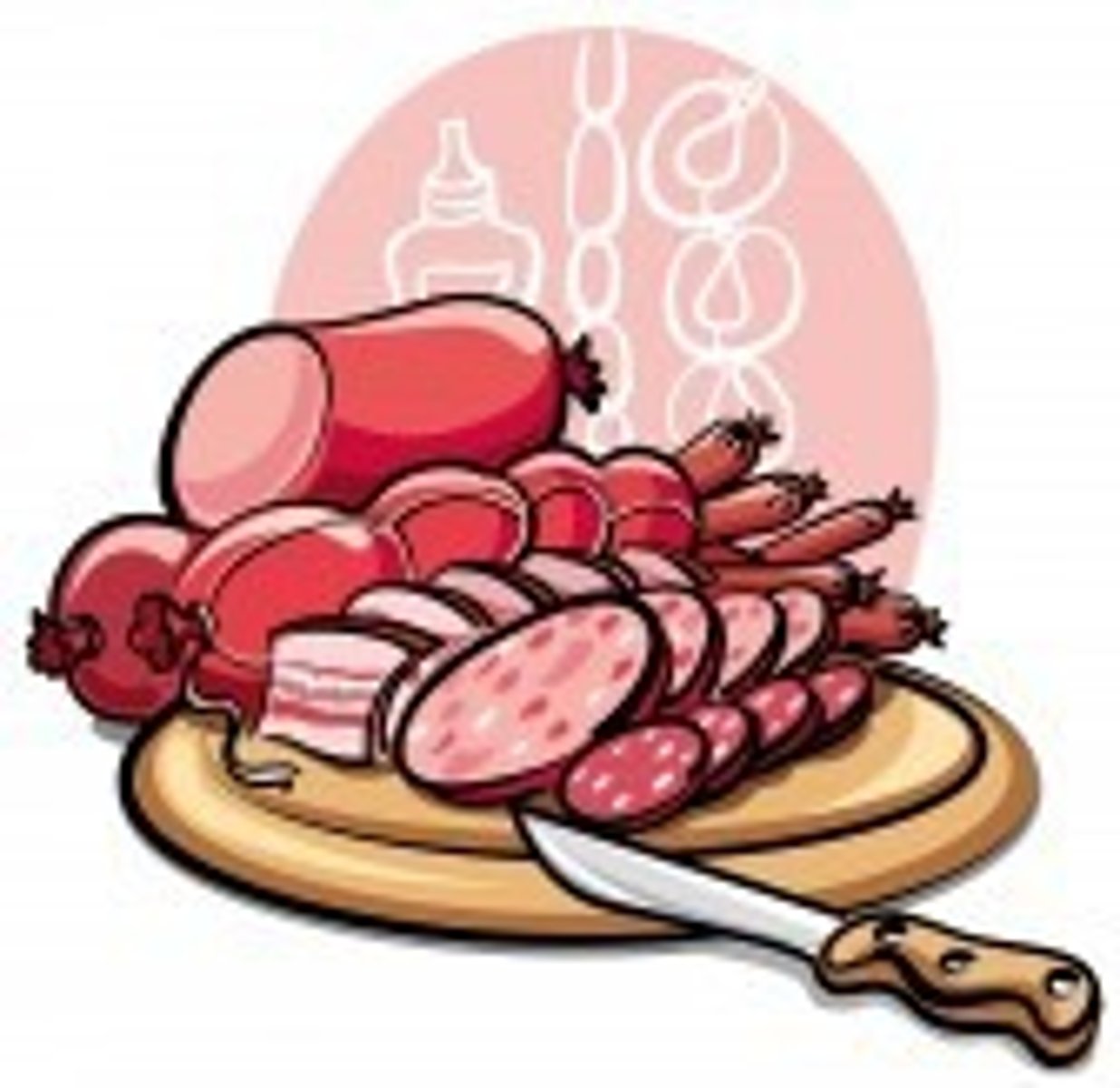 <p>la carne curada como las salchichas (cold cuts, processed meat)</p>