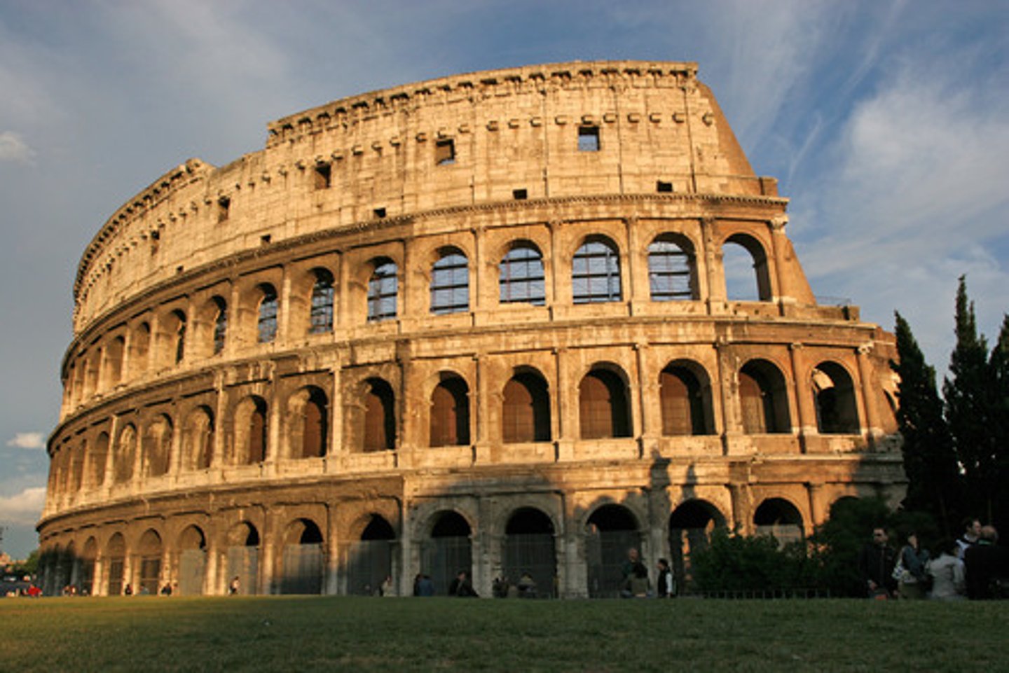 <p>a round, semicircular, or oval outdoor arena surrounded by rising tiers of seats</p>