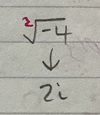 <p>A negative number inside the radical and an even index means </p>