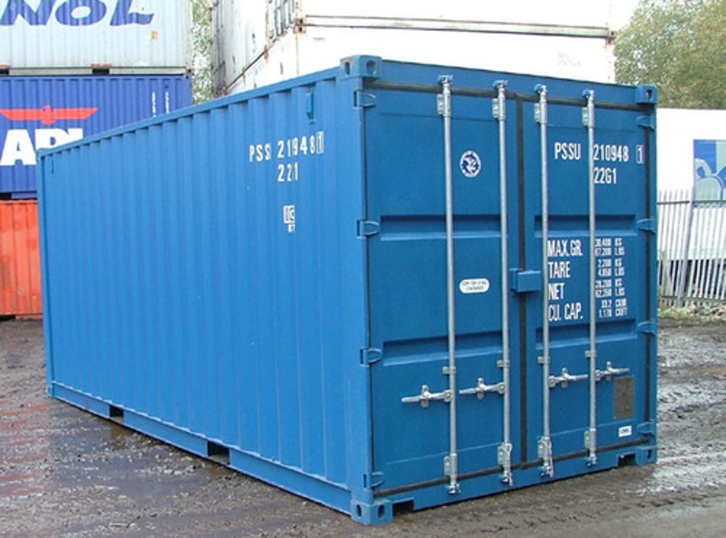 <p>A large, standardized container designed and built for intermodal freight transport, from ship to rail to truck without unloading and reloading its cargo; a key component of global trade reducing shipping costs</p>