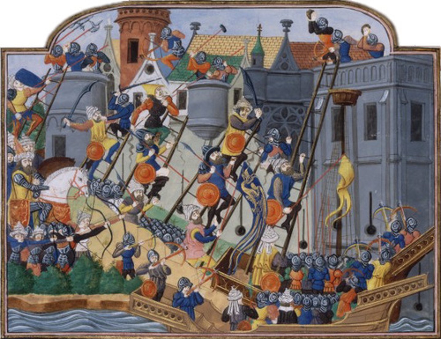 <p>Severely weakened by crusaders in 1204 and Bubonic plague in 1346 &amp; 1349- killing 1/2 the population, this severely weakened city fell to the Ottoman Turks in 1453, a date some historians see and an end to the High Middle Ages.</p>