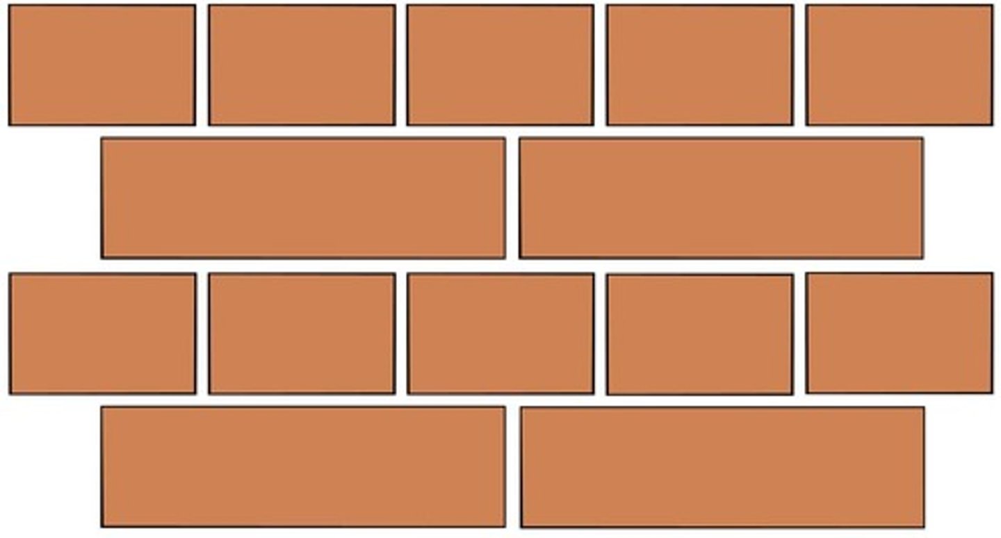 <p>a brickwork bond having alternate courses of headers and stretchers in which the headers are centered on stretchers and the joints between stretchers line up vertically in all courses</p>