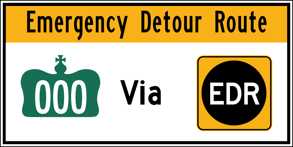 <p>What do EDR (Emergency Detour Route) signs indicate?</p>