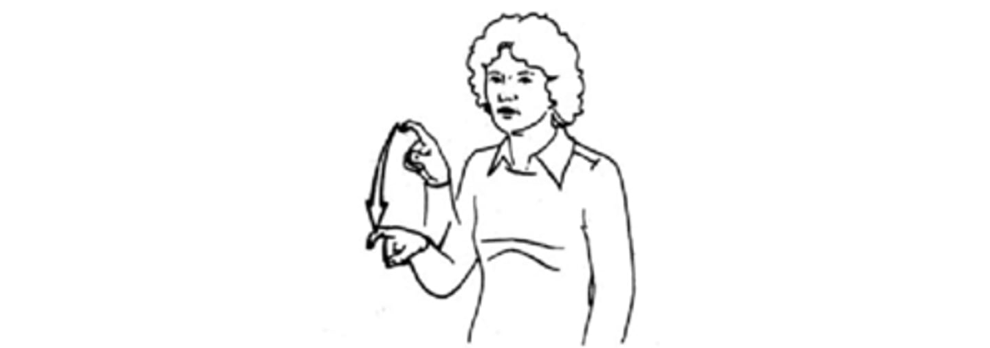 <p>Starting with X handshape, drop hand from chest to waist level. The more forceful the drop, the more demanding the language (need vs. must).</p>